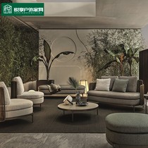 Nordic Outdoor Sofa Rattan Chair Lying Bed Combined Patio Open-air Villa Minima Casual Sunscreen Waterproof Rattan Furniture