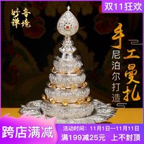 Tibetan Manzapan Mancha Luo sterling silver Nepal handmade craft to send a complete set of gems with 9cm