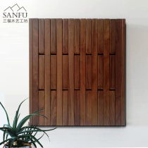 Wall decoration hook black walnut wooden bar coat hook solid wood wall wall hanging Nordic simple porch shelf