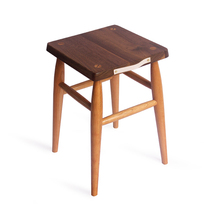 Sanfu furniture original solid wood Nordic tenon and tenon dressing stool cherry wood black walnut short stool small family shoe stool