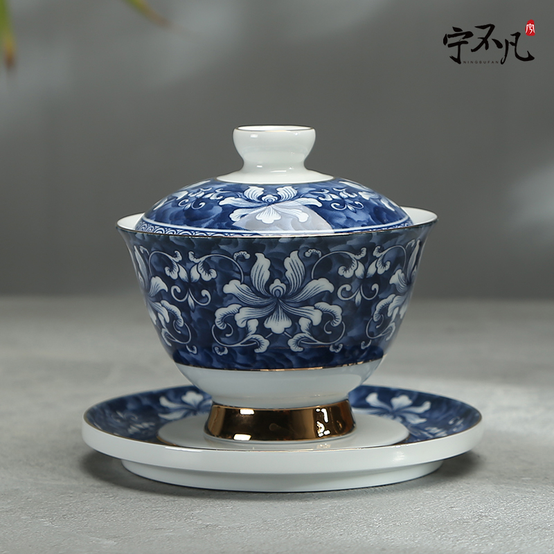 Ning uncommon tureen large ceramic kung fu tea tea for three bowls of teapot teacup