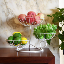 European-style living room household fruit plate creative fashion snack storage frame fruit basket multi-layer space-saving large-capacity fruit basin