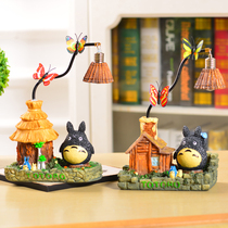 Creative pen holder Cute cartoon Hayao Miyazaki Chinchilla ornaments Night light crafts Birthday gifts living room decorations