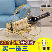European style creative wine rack ornaments Living room wine cabinet decorative ornaments Metal wine rack Wrought iron wine bottle rack
