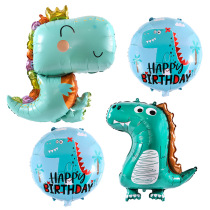 New Cute Dinosaur Aluminum Film Balloon Kids Dinosaur Theme Green Forest Birthday Party Decor Cartoon Aluminum Foil Ball