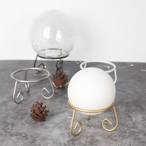 Brief Water Crystal Ball Bracket Round Ball Bay Sub Glass Ball Round Mineral Pendulum Holder Base Frame Rack Shelf Metal Frame