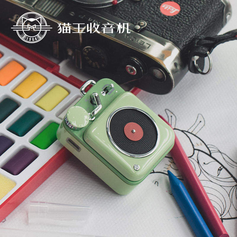 猫王收音机mwp1原子唱机b612新款无线蓝牙音箱迷你小音响蓝牙复古便携
