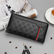 2022 new upmarket zipped wallet male length Genuine Leather Business Fashion Youth Hands bag Mens handbag Chauffers