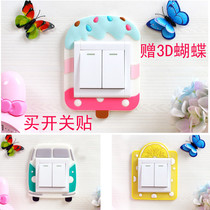 Switch protection acrylic cover luminous switch stickers wall stickers creative living room bedroom light wall socket decoration cover