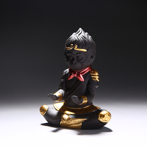 Tea pet purple sand Qi Tiansheng Sun Wukong pig eight ring cute boutique tea ceremony accessories tea play can raise tea table ornaments