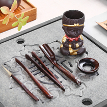 Boutique Tea Daub Black Sandalwood Six Gentleman Kung Fu Tea Accessories Bamboo Tea Clip Teaspoon Tea Spoon Tea Art Suit