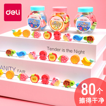 Deli mini cartoon eraser Creative modeling Childrens small eraser for students without leaving traces of fruit Creative three-dimensional image elephant Sassafras Kindergarten animal three-dimensional image elephant skin Sassafras learning stationery