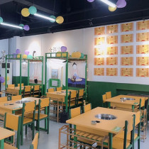Banhua Malatang that year the class skewered hot pot tables and chairs Campus style dormitory classroom theme desk-style hot pot tables