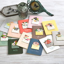Greeting card Korean creative cute mini cartoon small card Childrens holiday wish card Thank you birthday message card