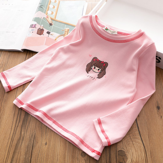 Girls autumn clothes 2021 new baby bottoming shirt children's T-shirt cartoon sweater middle and big children's casual long-sleeved top Girls autumn clothes 2021 new baby bottoming shirt children's T-shirt cartoon sweater middle and big children's casual long-sleeved top