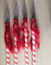 Red Tana gun childrens toys wooden gun head childrens group stage performance props Red Star sparkling film Red and white stripes