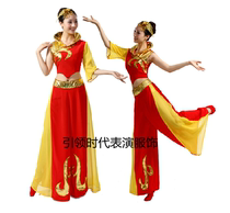 Yu Shengyan Han element Qi-breasted skirt improved Hanfu one-piece dress Womens ancient style wide sleeve daily ancient clothing