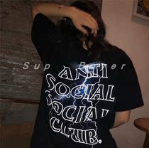 ASSC Anti Social Social Club Reflective Lightning Large Letter Print LOGO Short Sleeve T-Shirt Tide
