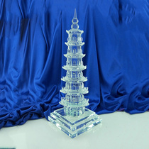 White Crystal 7th Floor 9th Floor Wenchang Tower Career Academic Study Decoration Desk Feng Shui Decoration Crystal Wenchang