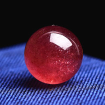 Pure natural pigeon blood red strawberry Crystal loose beads round beads Crystal single single bead multi treasure hand string Star Moon Bodhi accessories
