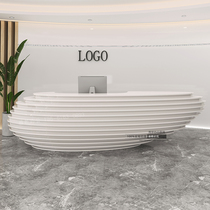Special-shaped paint Front desk Reception desk Company information desk Hotel lobby service desk Cashier creative bar customization