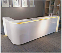 Shanghai front desk reception desk paint corner curved simple modern fashion company office shop welcome desk bar