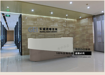 Curved front desk reception desk image desk fashion round welcome table Shanghai craft paint company hall large bar
