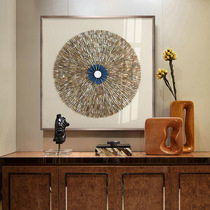 Art shell three-dimensional porch decorative painting living room modern bedroom hanging painting square real painting restaurant abstract mural