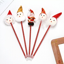 Mingwei trade blue ballpoint pen doll head decoration blue ballpoint pen style random delivery