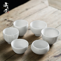 Dehui white porcelain tea cup household sheep fat Jade Tea Cup ceramic master Cup ceramic master Cup kung fu tea set small tea cup