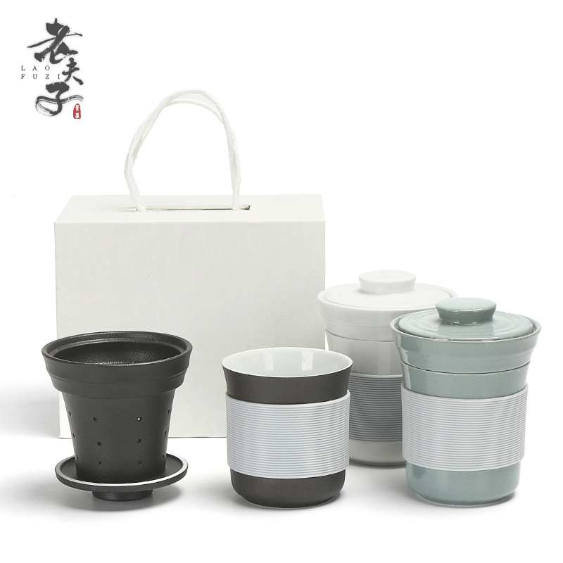 Creative ceramics with cover large capacity filter cup tea cups domestic men 's and women' s mark cup custom office