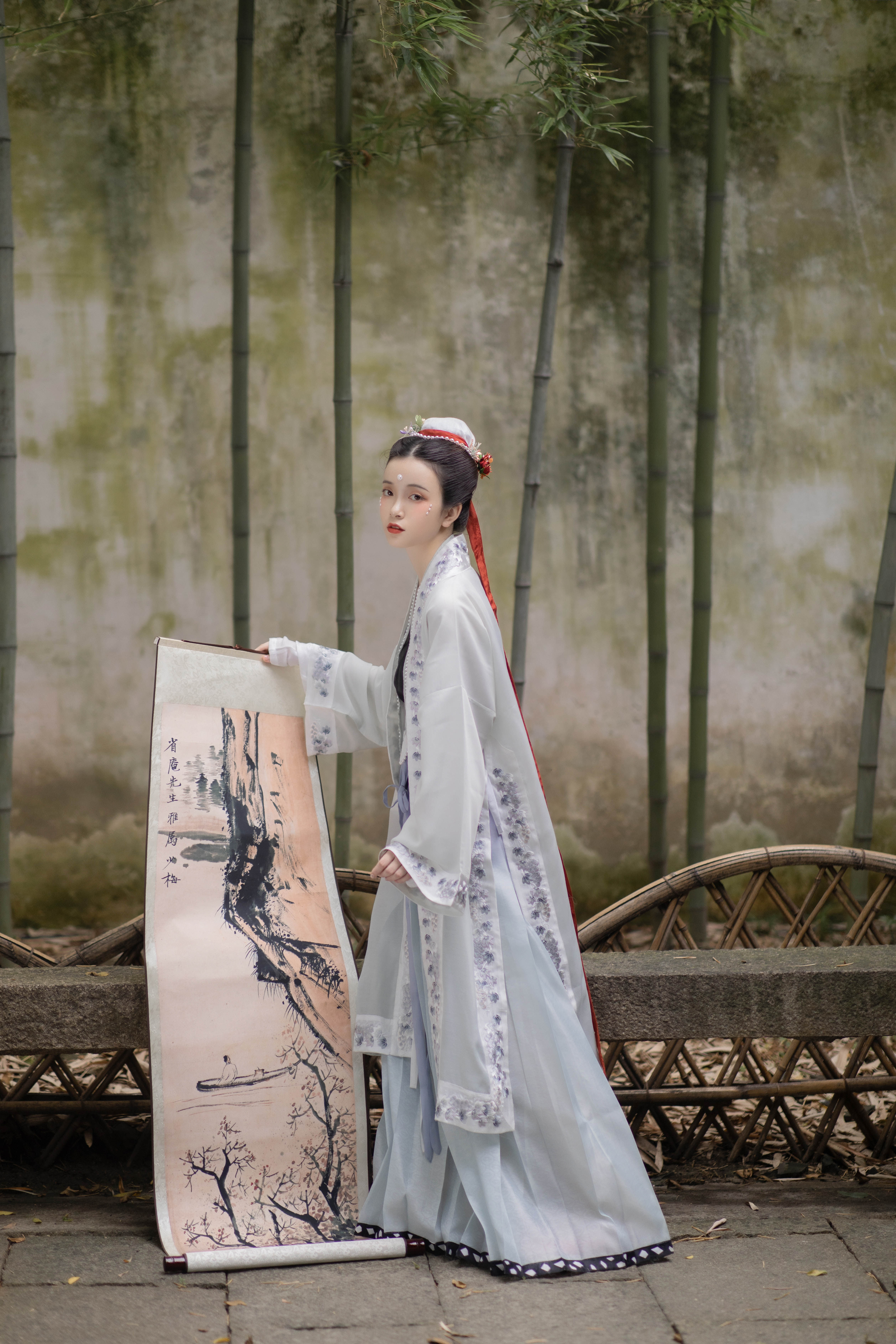 上遥居葡萄清露宋制原创汉服女全缘边褙子长衫渐层百迭现货