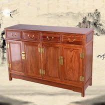 Mahogany furniture Tea cabinet Dining side cabinet Chinese solid wood cupboard locker kitchen cabinet Huanghuali fish tank cabinet