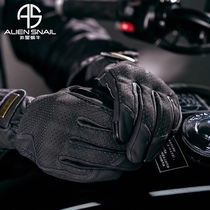 Alien Snail V7 Sheep Leather Riding Gloves All Season Retro men and women Touch-screen Comfort Riding Equipped Motorcycle Gloves
