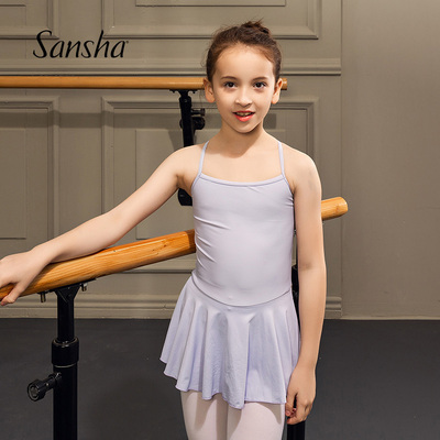 Sansha 法国三沙儿童芭蕾舞练功服吊带裙式连体服舞蹈体操演出服