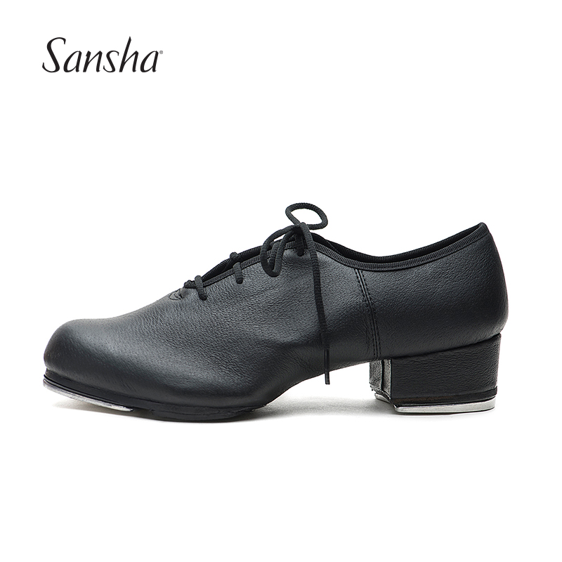 Sansha French Sansha new wooden root tap shoes Men's adult lace-up ballroom dance shoes soft-soled tap shoes