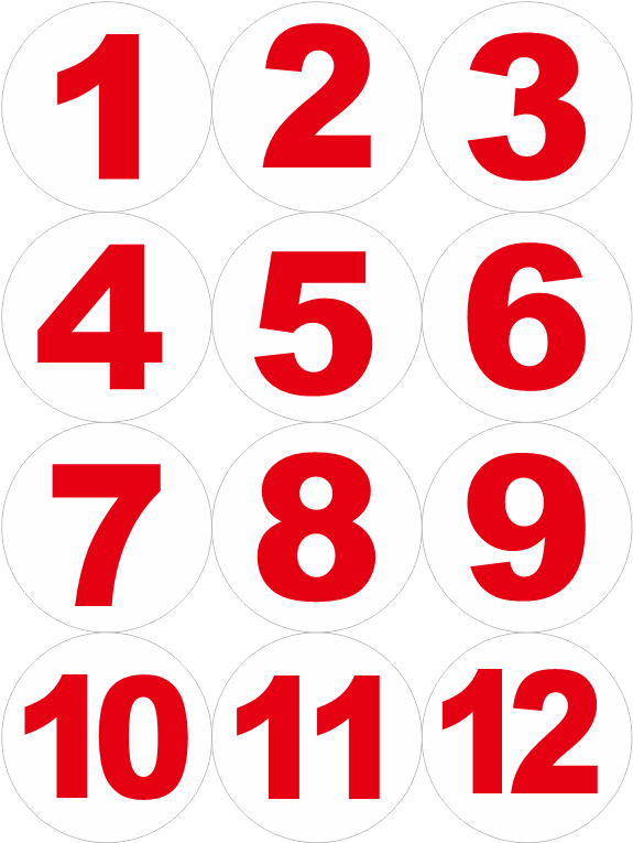 大号10圆形数字不干胶流水号码标签贴纸比赛选手编号活动序号贴