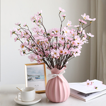 Emulated Peach Blossom Branch Chinese Style Home Decoration Living Room Swing Piece Fake Flowers emulated florist Plum Bouquet Dining bouquet Flowers Bouquet Table Hem