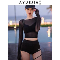 Hot spring bathing suit female Korean ins wind cover belly thin conservative student long-sleeved 2021 new swimming suit