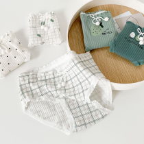 Underpants Women Summer slim Pure Cotton Breathable no marks High waist white Cute Day Ensemble Student Full Cotton Mid-Waist Triangle Pants