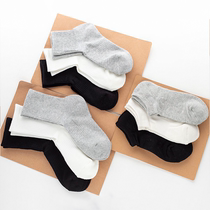 White socks womens midline socks cotton autumn and winter thick solid color stockings men ins trend High Cotton spring and autumn