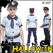 Halloween Childrens Costume Balls Costumes Christmas Traffic Police Performance Young Children Role-playing Police Service Act Out