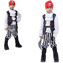 Halloween Childrens Costume Men Christmas Mask Pirates Performance Clothes Pirates of the Caribbean Dress