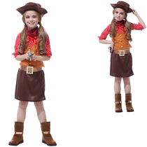 Halloween cosplay Costume Children Christmas Mask Ball Performance Costume West Pretty Cowboy Performance Costume