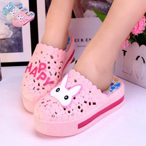 Bauhai sandals women summer plastic cartoon thick heels cute cave cake new hollow outdoor anti-slip