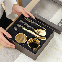 Copper Tea Ceremony Six Gentlemen Kung Fu Tea Set Tea Desk Accessories Filter Tea Leak Tea Spoon Tea Clip Set