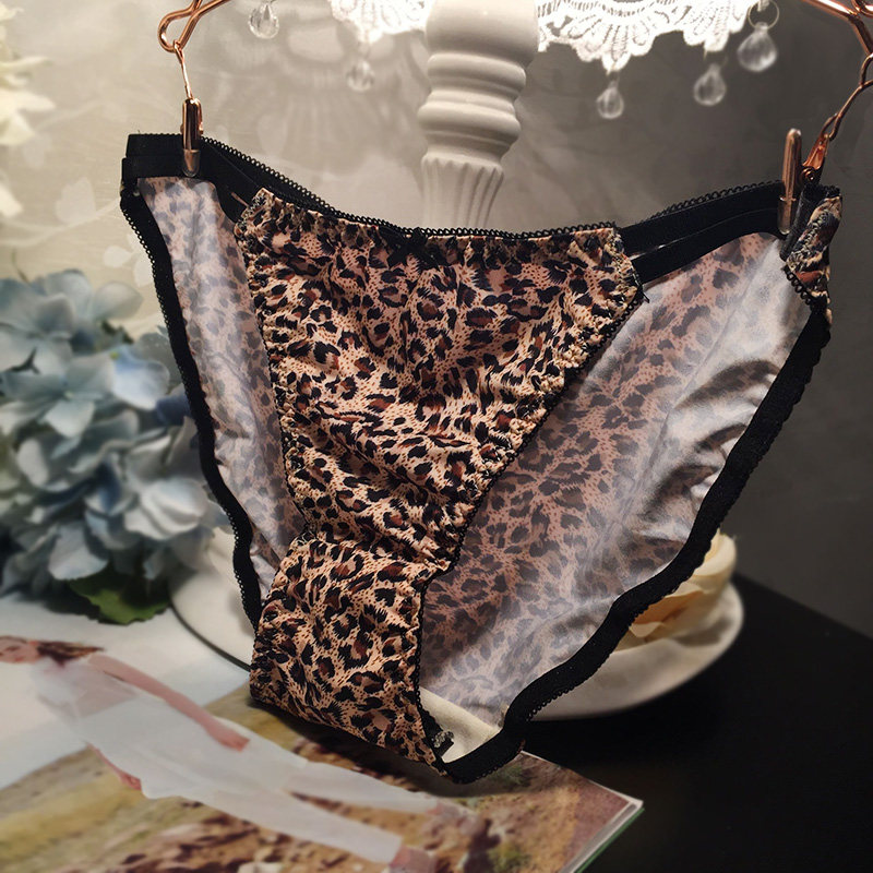 欧美舒适绑带性感低腰豹纹内裤 女 纯棉底裆三角裤 诱惑