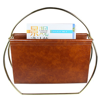 Huaren creative fashion leather magazine rack home accessories model room study newspaper rack restaurant hotel soft decoration