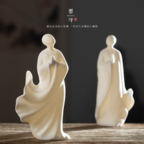 Zen Chinese White China White Porcelain Tea Darling Pendulum ceramic swinging piece Living room Tea Road Zero fit decoration New Chinese white porcelain figure