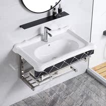 Hanging Wall Wash Basin Small Family Type Floor Bracket Washbasin Cabinet Combined Wash Stand Toilet Toilet Toilet Balcony Hanging Basin